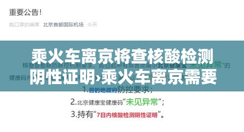 乘火车离京将查核酸检测阴性证明›乘火车离京需要什么手续 乘火车离京将查核酸检测阴性证明›乘火车离京需要什么手续