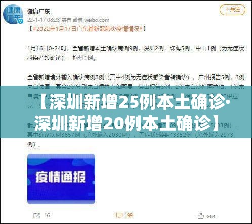 【深圳新增25例本土确诊·深圳新增20例本土确诊】 【深圳新增25例本土确诊·深圳新增20例本土确诊】