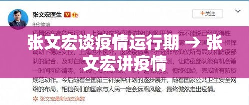 张文宏谈疫情运行期 → 张文宏讲疫情 张文宏谈疫情运行期 → 张文宏讲疫情