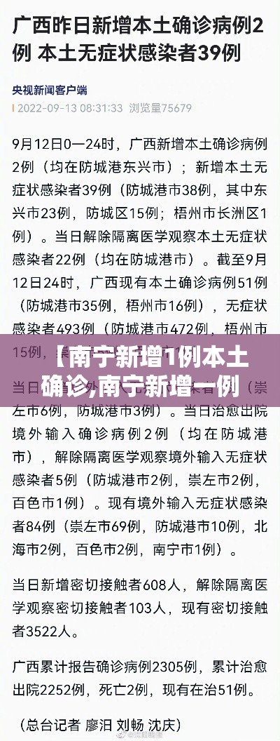 【南宁新增1例本土确诊,南宁新增一例】 【南宁新增1例本土确诊,南宁新增一例】