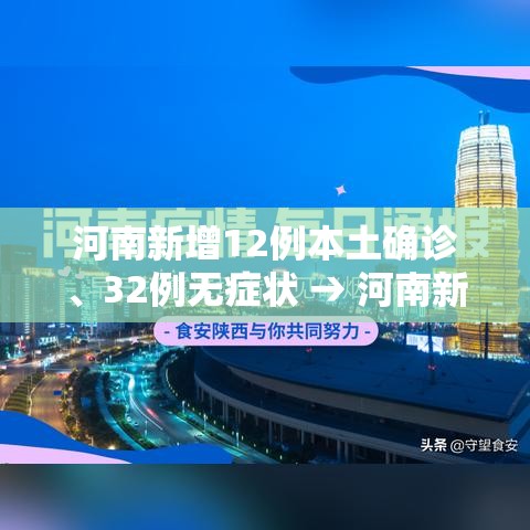 河南新增12例本土确诊、32例无症状 → 河南新增12例本土确诊,32例无症状感染者