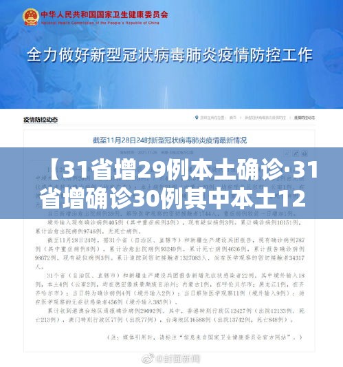 【31省增29例本土确诊·31省增确诊30例其中本土12例】 【31省增29例本土确诊·31省增确诊30例其中本土12例】