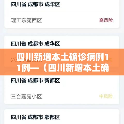 四川新增本土确诊病例11例—(四川新增本土确诊病例11例是哪里的) 四川新增本土确诊病例11例—(四川新增本土确诊病例11例是哪里的)