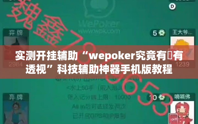 实测开挂辅助“wepoker究竟有沒有透视	”科技辅助神器手机版教程