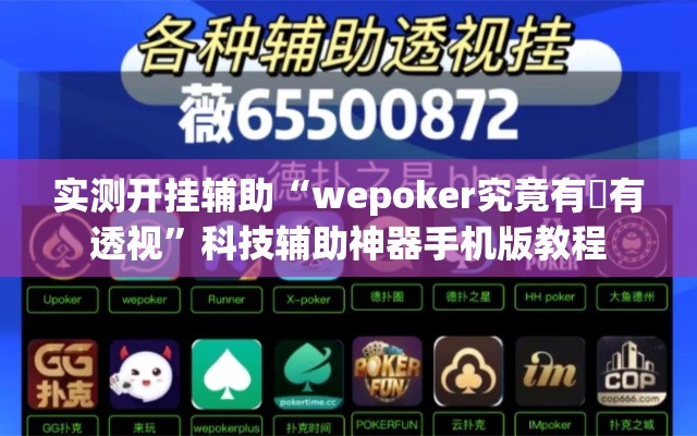 实测开挂辅助“wepoker究竟有沒有透视”科技辅助神器手机版教程