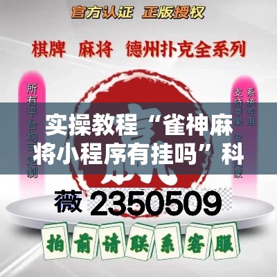 实操教程“雀神麻将小程序有挂吗”科技辅助神器手机版教程