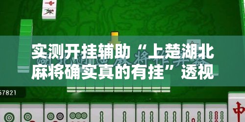 实测开挂辅助“上楚湖北麻将确实真的有挂”透视开挂辅助教程