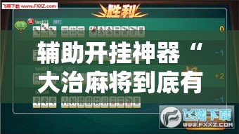 辅助开挂神器“大治麻将到底有没有挂	”透视开挂辅助教程