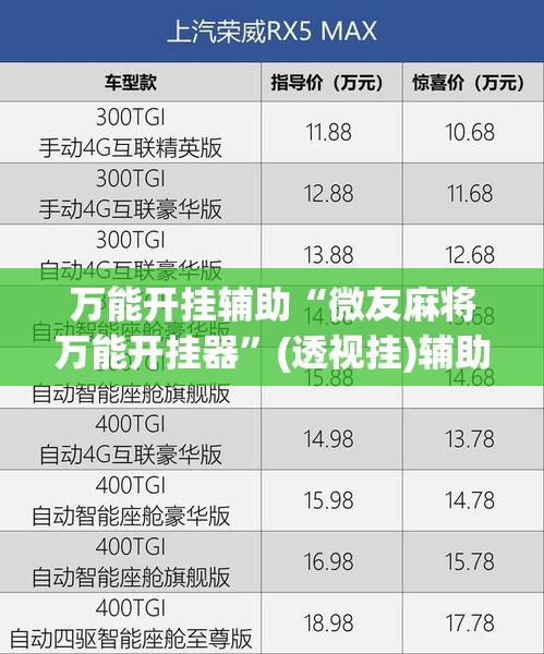 万能开挂辅助“微友麻将万能开挂器”(透视挂)辅助透视教程