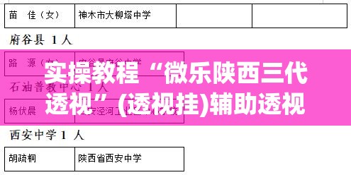 实操教程“微乐陕西三代透视	”(透视挂)辅助透视教程