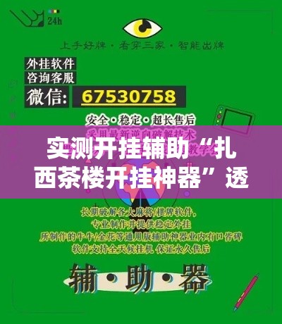 实测开挂辅助“扎西茶楼开挂神器”透视开挂辅助教程
