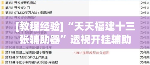 [教程经验]“天天福建十三张辅助器	”透视开挂辅助教程