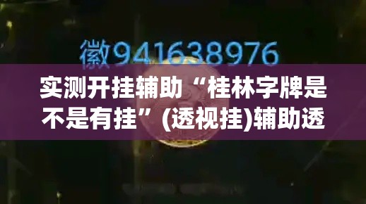 实测开挂辅助“桂林字牌是不是有挂”(透视挂)辅助透视教程