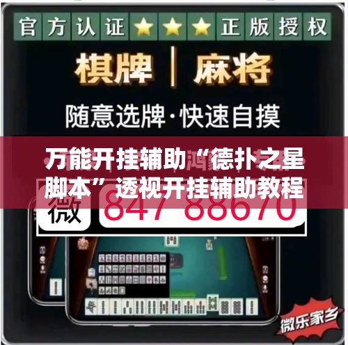 万能开挂辅助“德扑之星脚本”透视开挂辅助教程