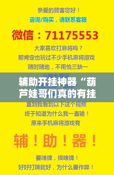 辅助开挂神器“葫芦娃哥们真的有挂吗”透视开挂辅助教程