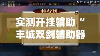 实测开挂辅助“丰城双剑辅助器”透视开挂辅助教程