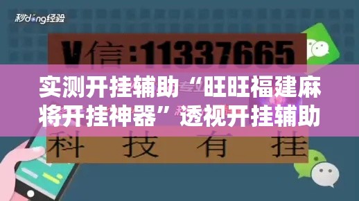 实测开挂辅助“旺旺福建麻将开挂神器”透视开挂辅助教程