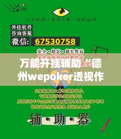万能开挂辅助“德州wepoker透视作弊”科技辅助神器手机版教程