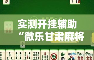 实测开挂辅助“微乐甘肃麻将怎么开挂”科技辅助神器手机版教程
