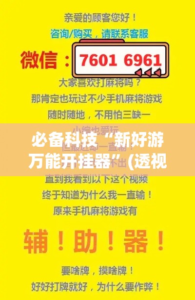 必备科技“新好游万能开挂器”(透视挂)辅助透视教程