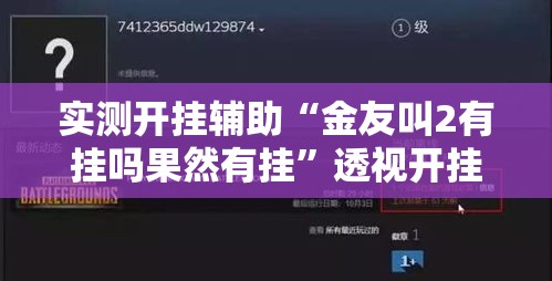 实测开挂辅助“金友叫2有挂吗果然有挂”透视开挂辅助教程
