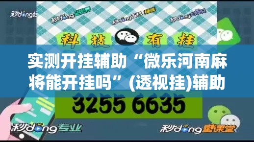 实测开挂辅助“微乐河南麻将能开挂吗”(透视挂)辅助透视教程
