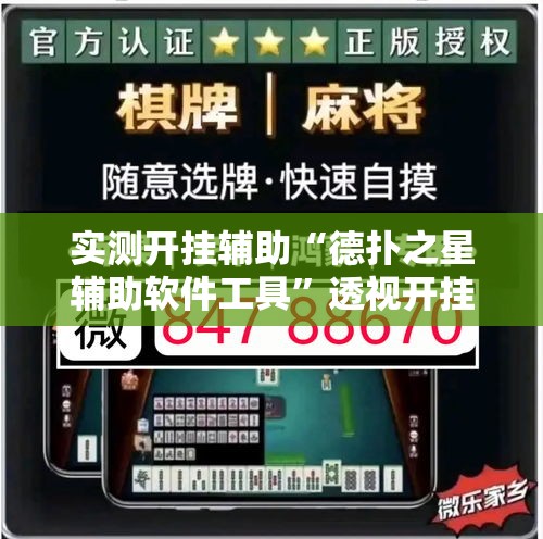 实测开挂辅助“德扑之星辅助软件工具”透视开挂辅助教程