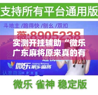 实测开挂辅助“微乐广东麻将原来真的有挂	”科技辅助神器手机版教程