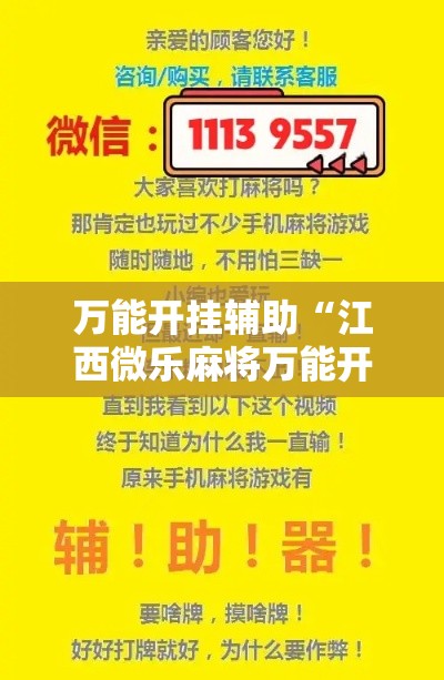 万能开挂辅助“江西微乐麻将万能开挂器	”透视开挂辅助教程