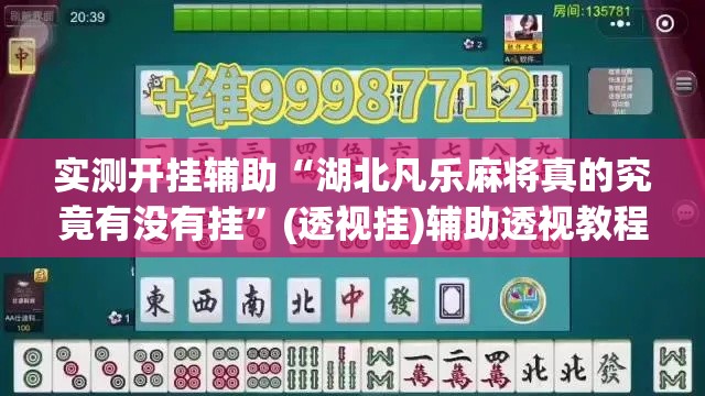 实测开挂辅助“湖北凡乐麻将真的究竟有没有挂”(透视挂)辅助透视教程