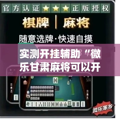 实测开挂辅助“微乐甘肃麻将可以开挂吗”(透视挂)辅助透视教程