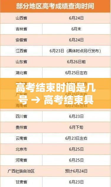 高考结束时间是几号 → 高考结束具体时间 高考结束时间是几号 → 高考结束具体时间