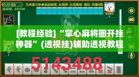 [教程经验]“掌心麻将圈开挂神器”(透视挂)辅助透视教程