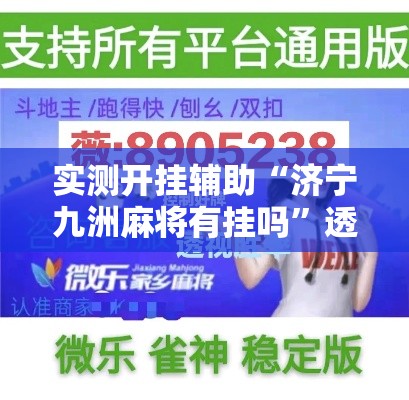 实测开挂辅助“济宁九洲麻将有挂吗	”透视开挂辅助教程