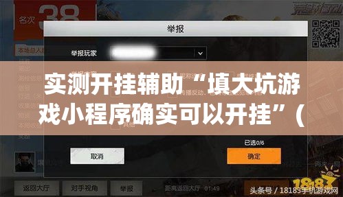 实测开挂辅助“填大坑游戏小程序确实可以开挂”(透视挂)辅助透视教程