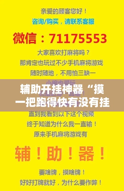 辅助开挂神器“摸一把跑得快有没有挂的”透视开挂辅助教程