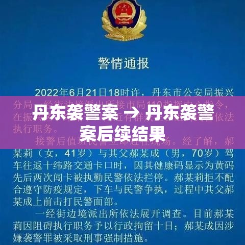 丹东袭警案 → 丹东袭警案后续结果 丹东袭警案 → 丹东袭警案后续结果