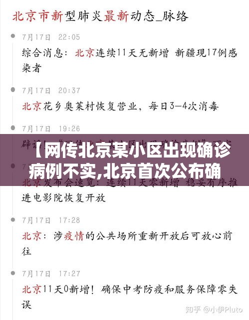 【网传北京某小区出现确诊病例不实,北京首次公布确诊病例涉及小区】 【网传北京某小区出现确诊病例不实,北京首次公布确诊病例涉及小区】