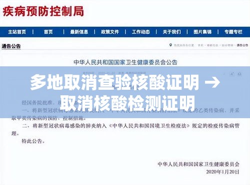 多地取消查验核酸证明 → 取消核酸检测证明
