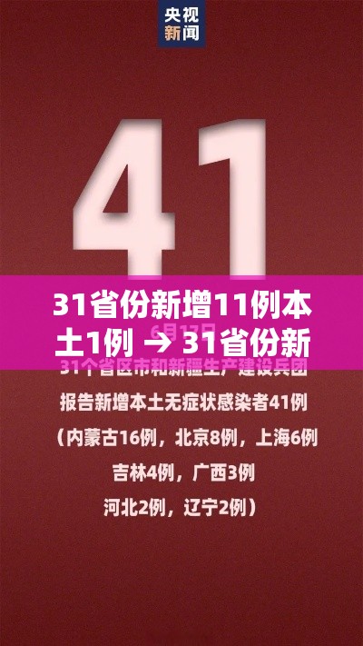 31省份新增11例本土1例 → 31省份新增20例 本土病例6例 31省份新增11例本土1例 → 31省份新增20例 本土病例6例