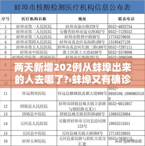 两天新增202例从蚌埠出来的人去哪了?›蚌埠又有确诊患者?