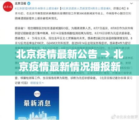 北京疫情最新公告 → 北京疫情最新情况播报新增