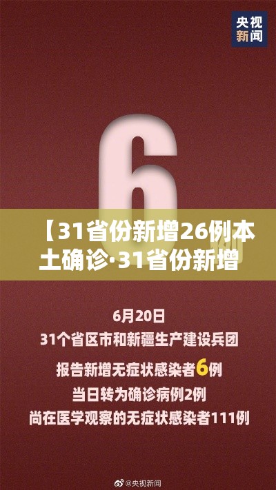 【31省份新增26例本土确诊·31省份新增确诊37例27例为本土病例】 【31省份新增26例本土确诊·31省份新增确诊37例27例为本土病例】