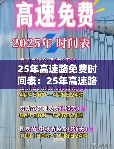 25年高速路免费时间表：25年高速路免费时间表国庆
