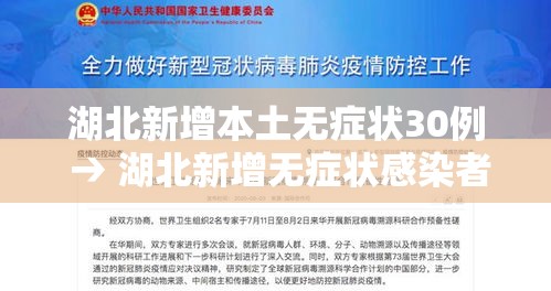 湖北新增本土无症状30例 → 湖北新增无症状感染者9例,现有确诊病例6例