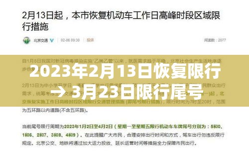 2023年2月13日恢复限行 → 3月23日限行尾号 2023年2月13日恢复限行 → 3月23日限行尾号