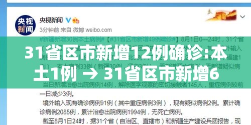 31省区市新增12例确诊:本土1例 → 31省区市新增6 2例本土确诊 31省区市新增12例确诊:本土1例 → 31省区市新增6 2例本土确诊