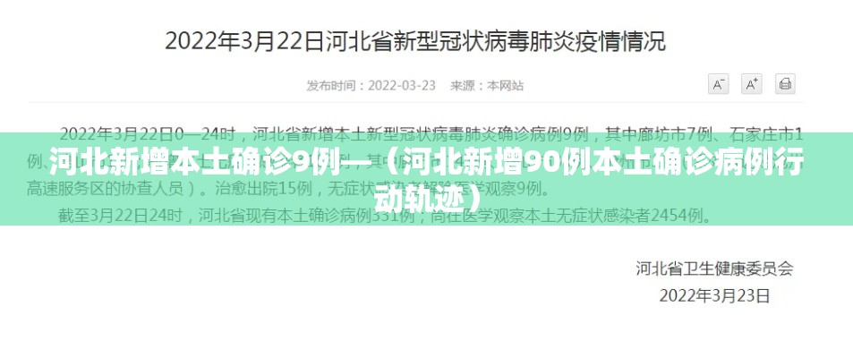 河北新增本土确诊9例—（河北新增90例本土确诊病例行动轨迹）