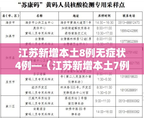 江苏新增本土8例无症状4例—（江苏新增本土7例）